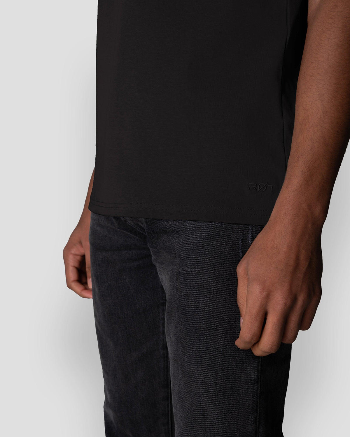 Origin Classic Crew fit and silhouette detail, shown in Black