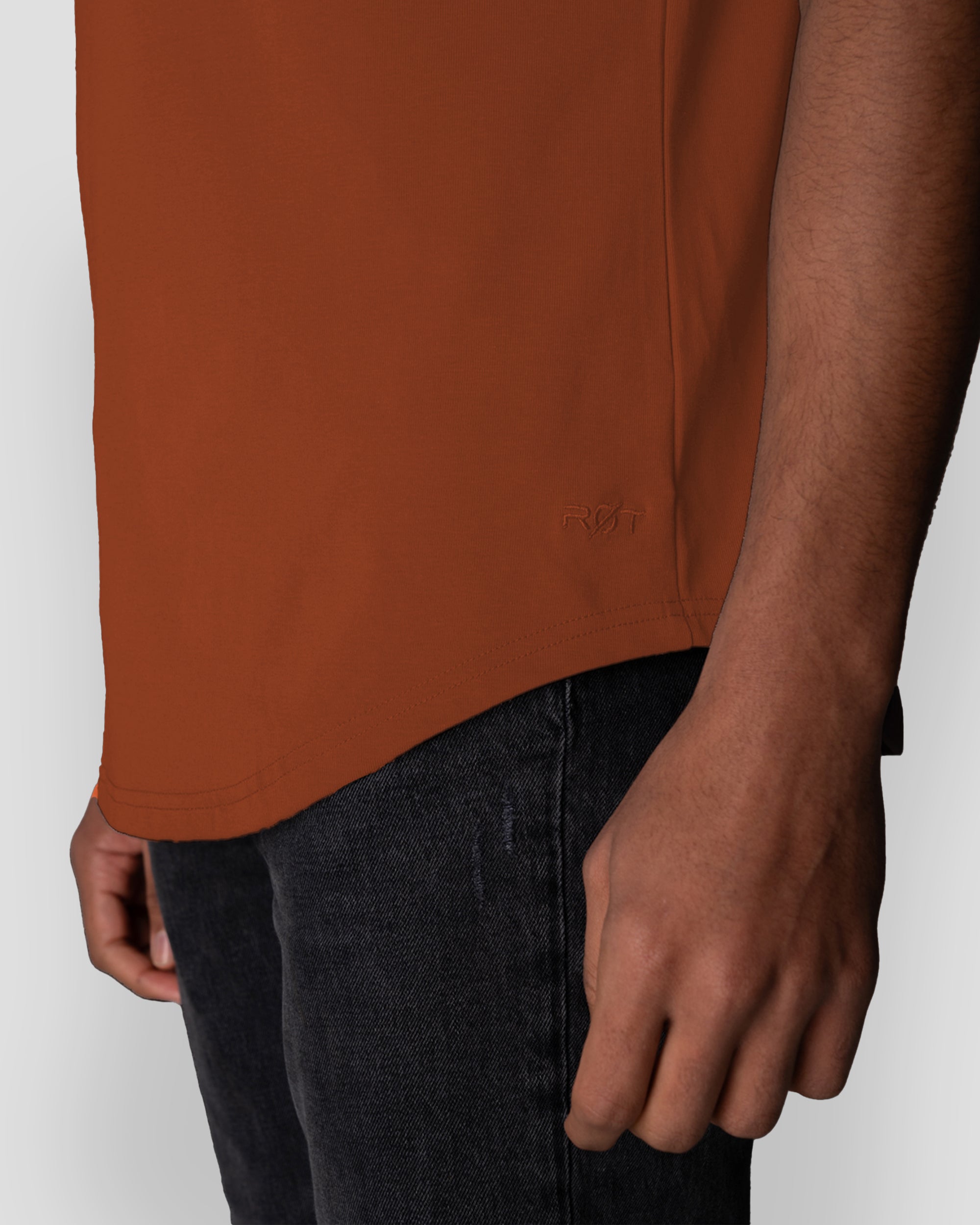 Origin Curved Henley T-Shirt: Canyon