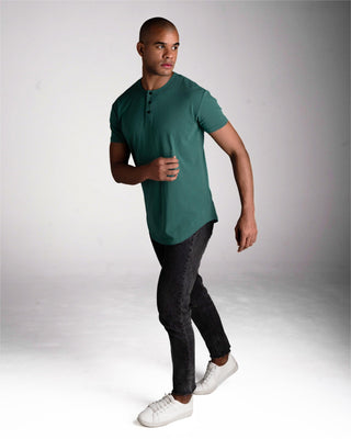 Origin Curved Henley T-Shirt: Cosmo