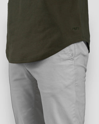Origin Curved Henley T-Shirt: Dark Moss
