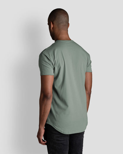 Origin Curved Henley T-Shirt: Eucalyptus