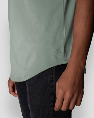 Origin Curved Henley T-Shirt: Eucalyptus