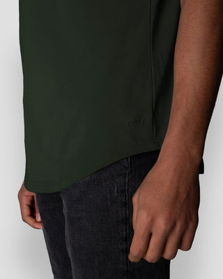 Origin Curved Henley T-Shirt: Forest