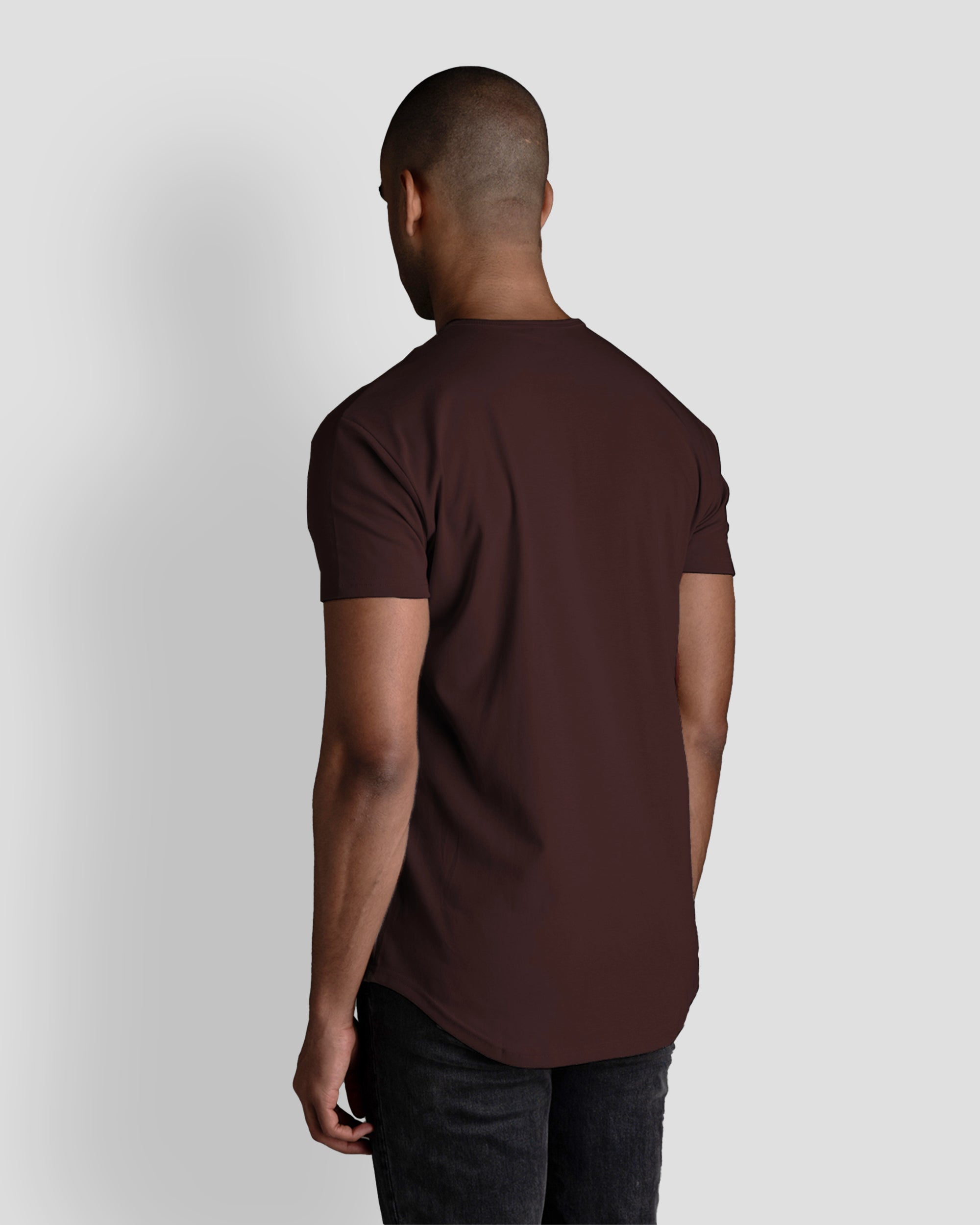 Origin Curved Henley T-Shirt: Mochavino