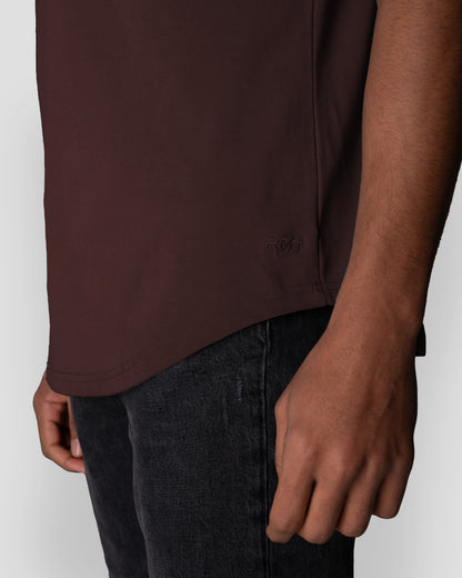 Origin Curved Henley T-Shirt: Mochavino