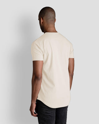 Origin Curved Henley T-Shirt: Off White