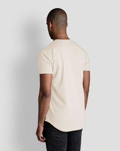 Origin Curved Henley T-Shirt: Off White