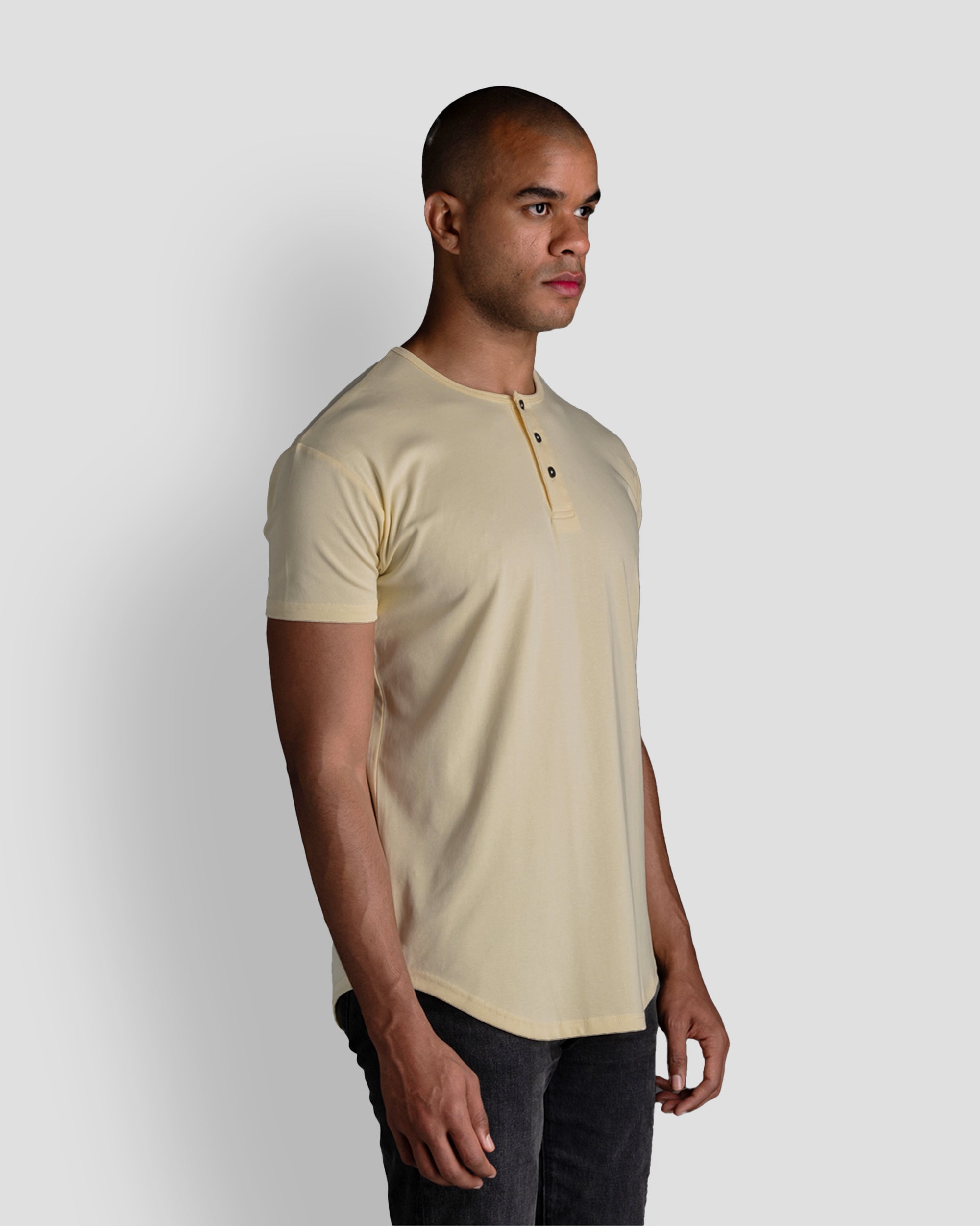 Origin Curved Henley T-Shirt: Sol