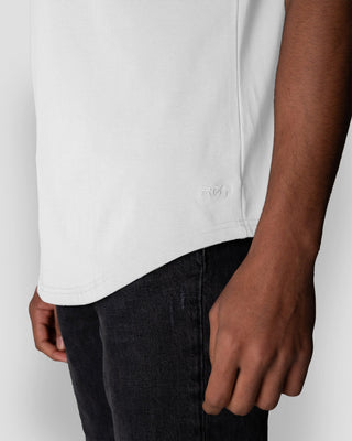 Origin Curved Henley T-Shirt: White