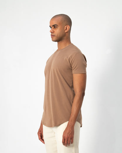Origin Curved Crew T-Shirt: Driftwood