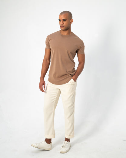 Origin Curved Crew T-Shirt: Driftwood