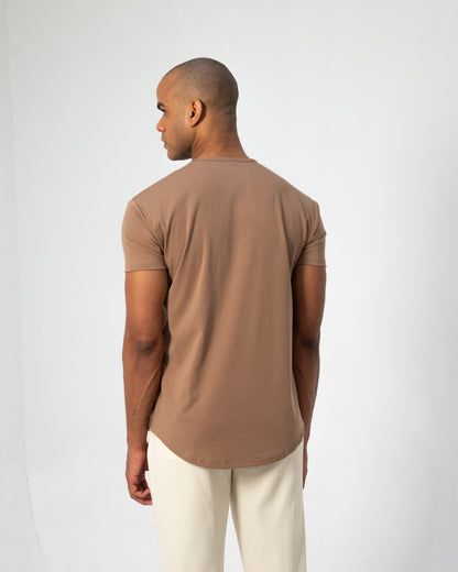 Origin Curved Crew T-Shirt: Driftwood