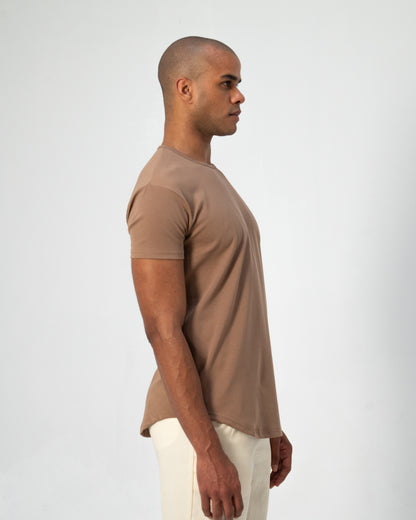 Origin Curved Crew T-Shirt: Driftwood