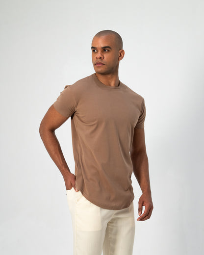 Origin Curved Crew T-Shirt: Driftwood