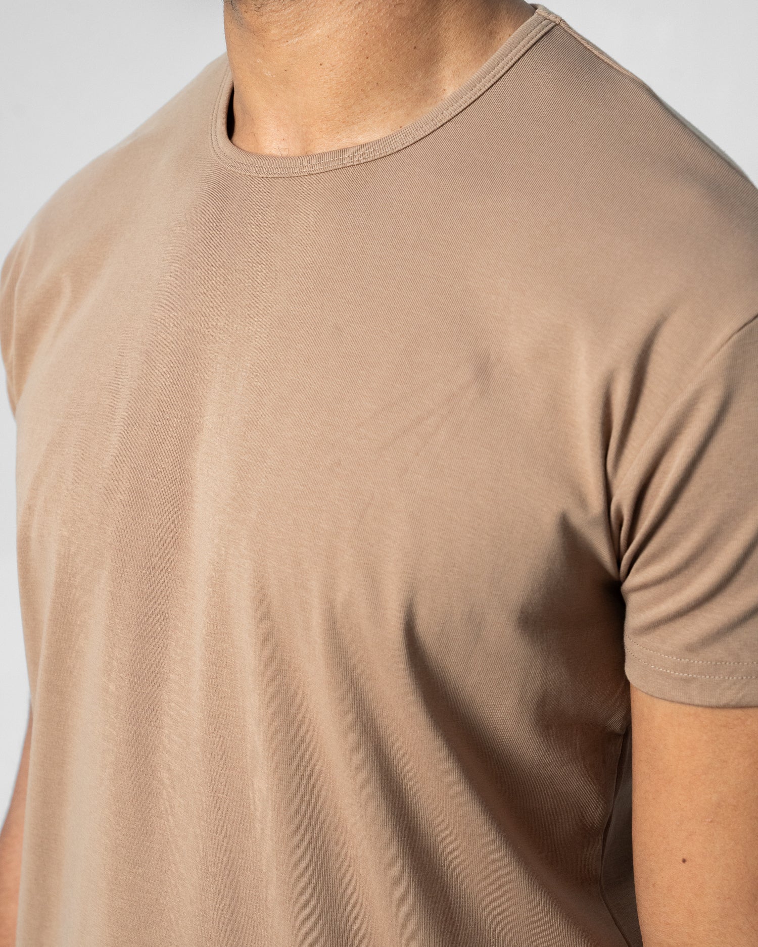 Origin Curved Crew T-Shirt: Driftwood