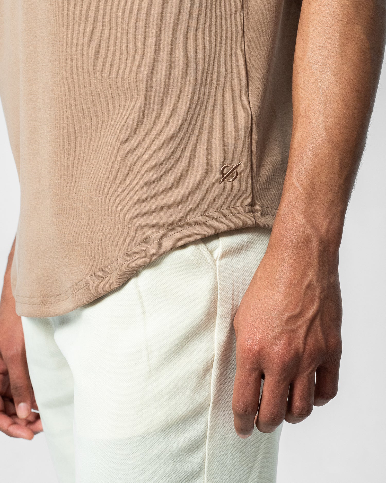 Origin Curved Crew T-Shirt: Driftwood