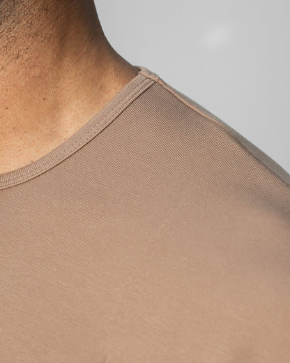 Origin Curved Crew T-Shirt: Driftwood