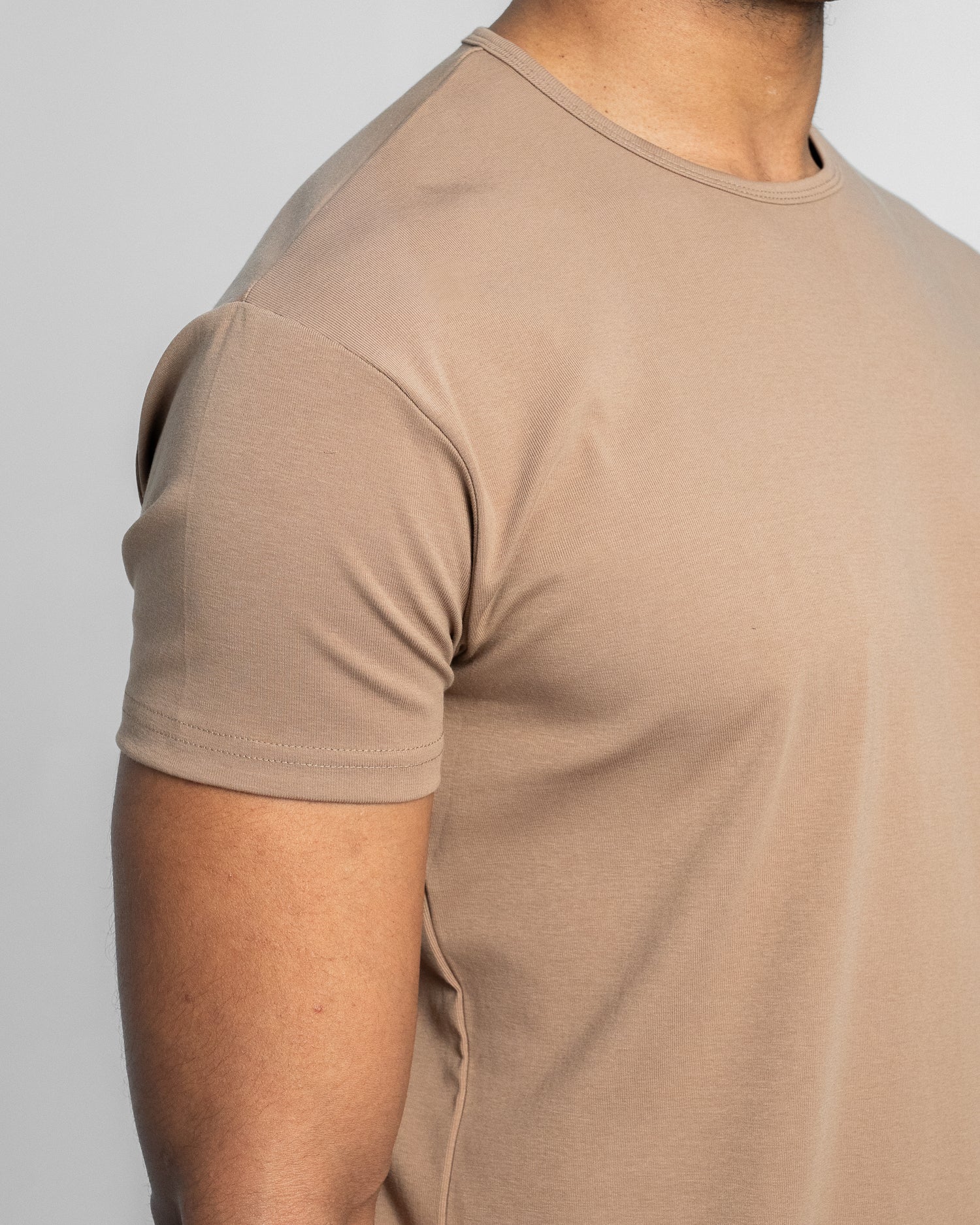 Origin Curved Crew T-Shirt: Driftwood