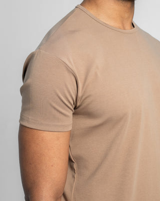 Origin Curved Crew T-Shirt: Driftwood