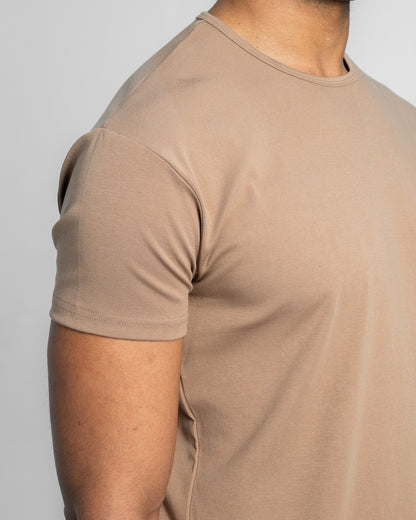 Origin Curved Crew T-Shirt: Driftwood
