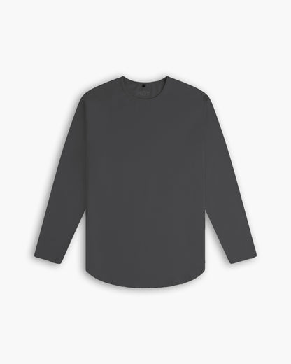 Long Sleeve Curved Crew T-Shirt: Asteroid