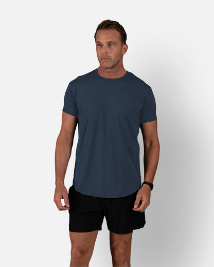 Zero-G Curved T-Shirt: Charcoal Navy