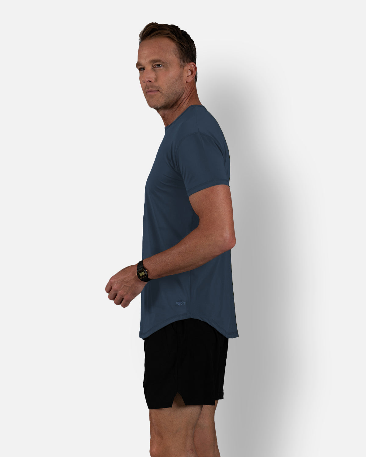 Zero-G Curved T-Shirt: Charcoal Navy