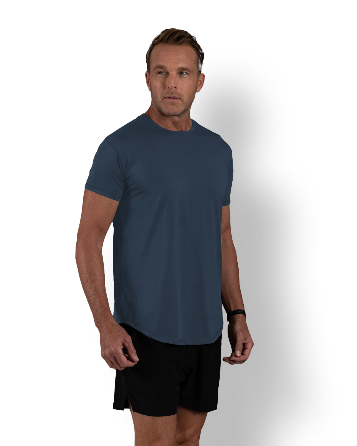 Zero-G Curved T-Shirt: Charcoal Navy