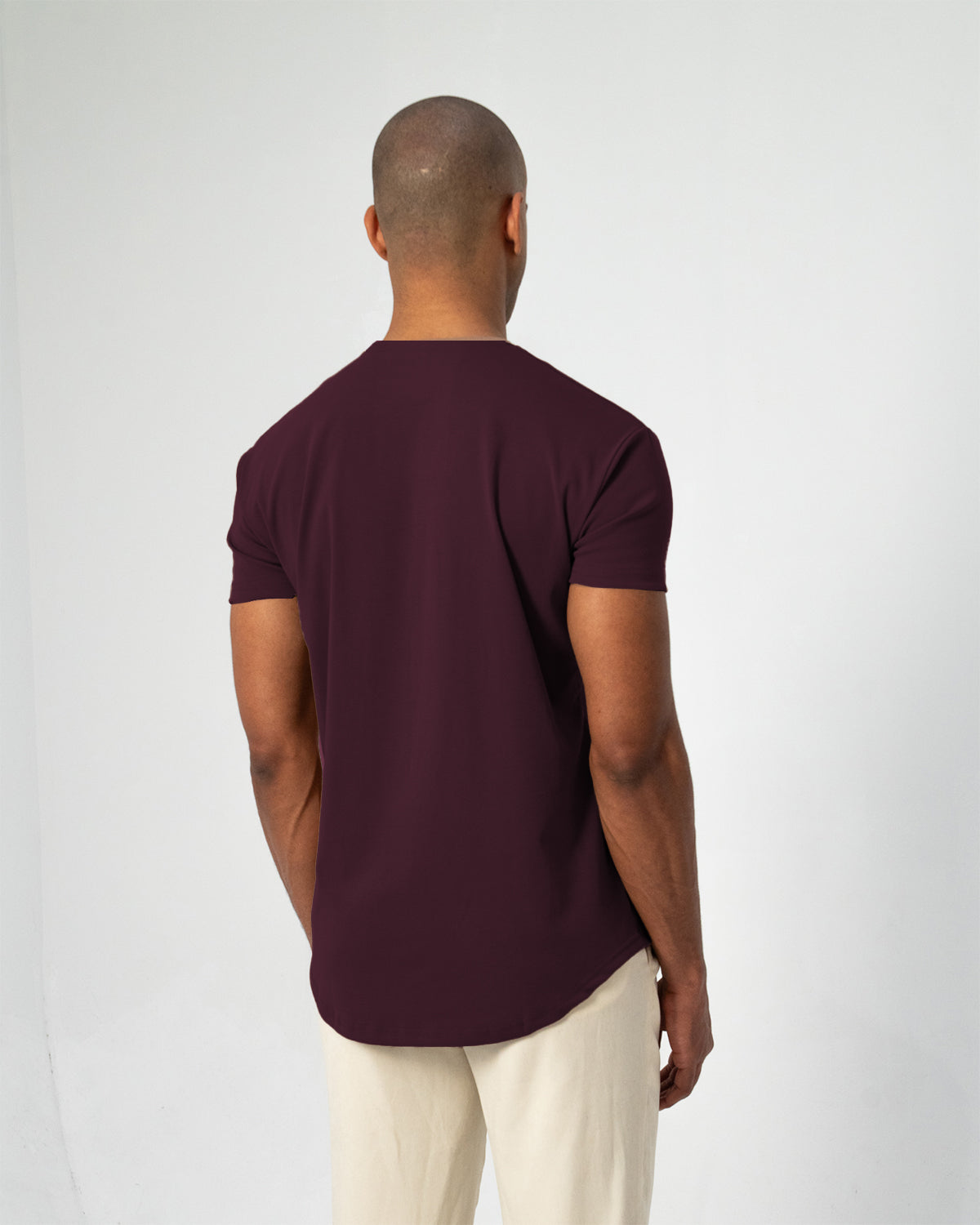 Origin Curved Crew T-Shirt: Plum
