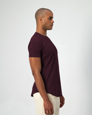 Origin Curved Crew T-Shirt: Plum