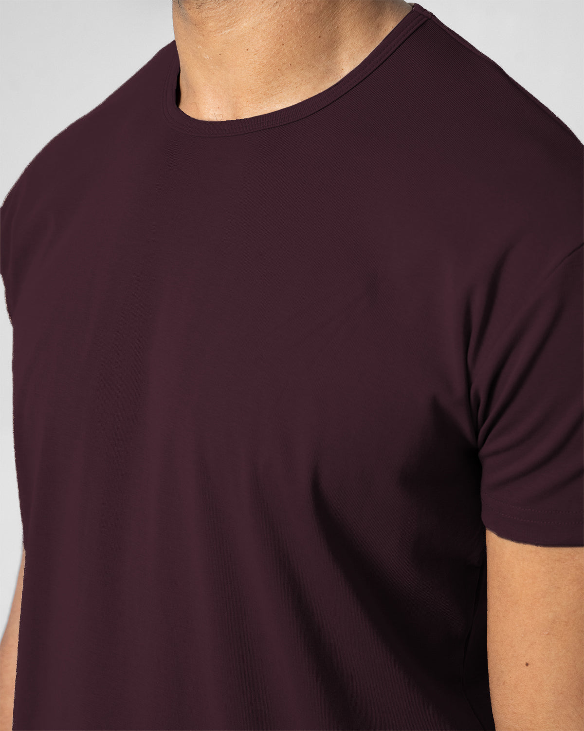 Origin Curved Crew T-Shirt: Plum
