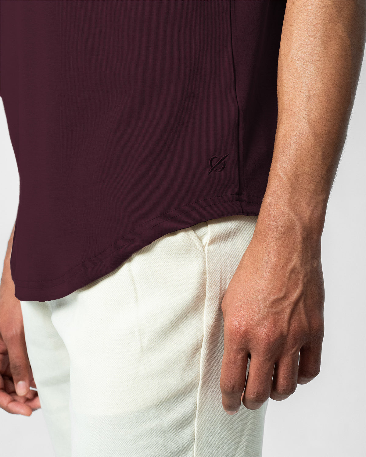 Origin Curved Crew T-Shirt: Plum