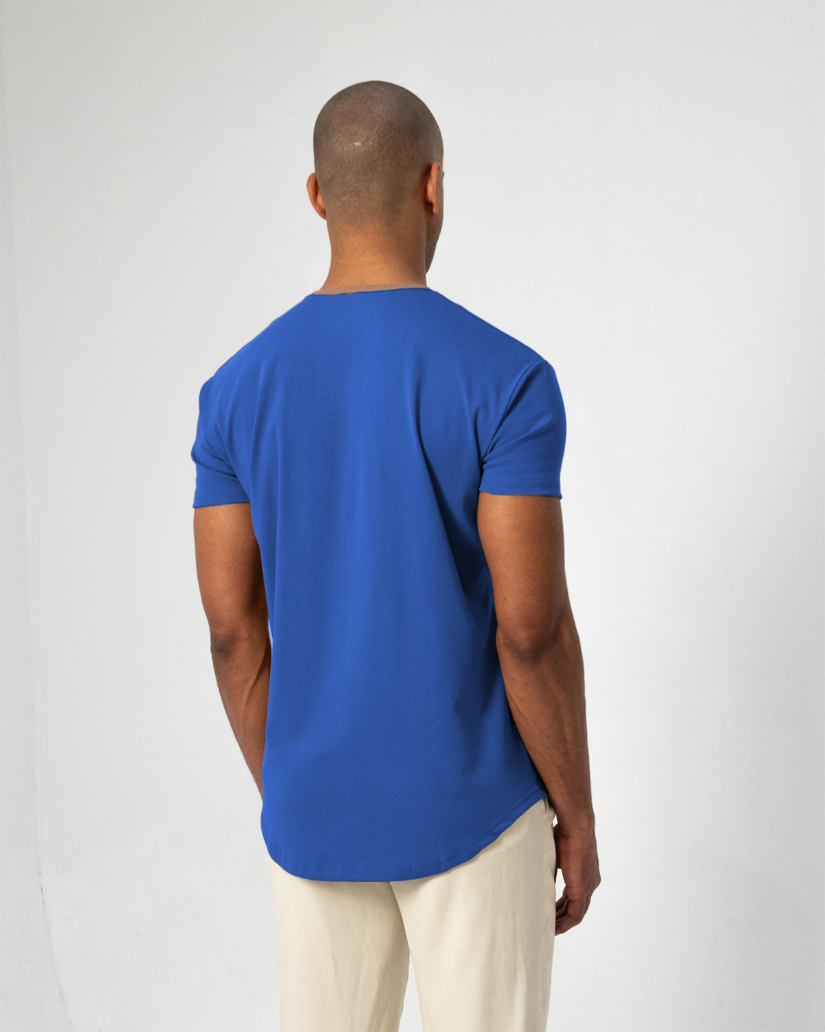 Origin Curved Crew T-Shirt: Retro Blue