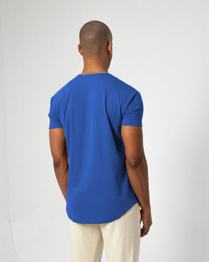 Origin Curved Crew T-Shirt: Retro Blue