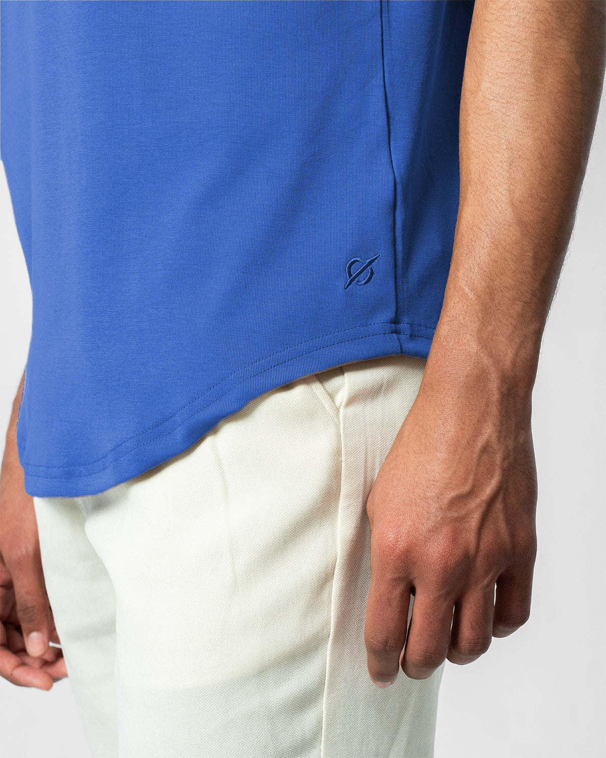 Origin Curved Crew T-Shirt: Retro Blue