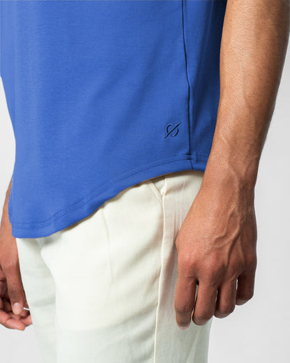 Origin Curved Crew T-Shirt: Retro Blue