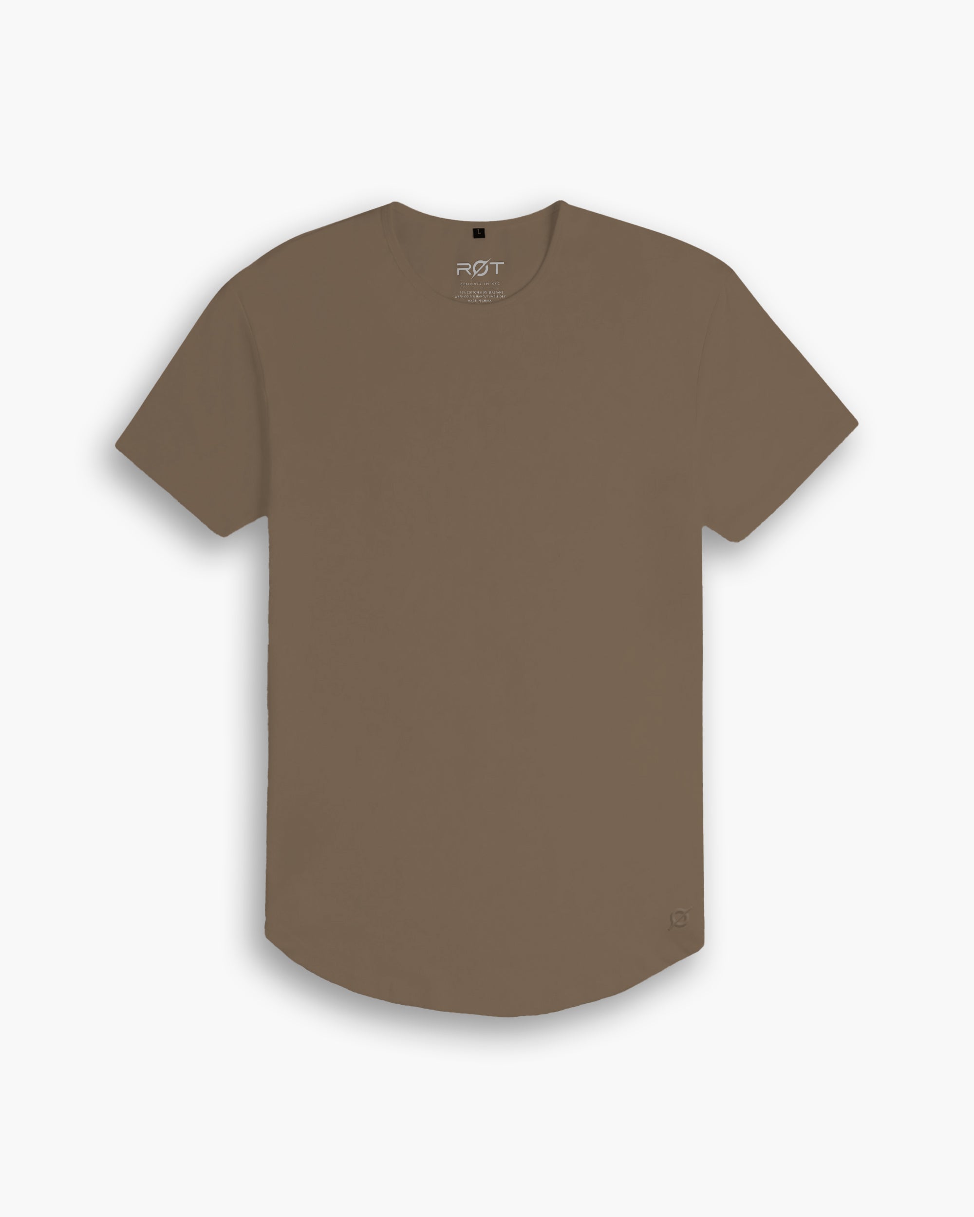 Origin Curved Crew T-Shirt: Driftwood