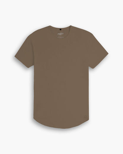 Origin Curved Crew T-Shirt: Driftwood