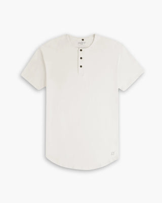 Origin Curved Henley T-Shirt: Bone