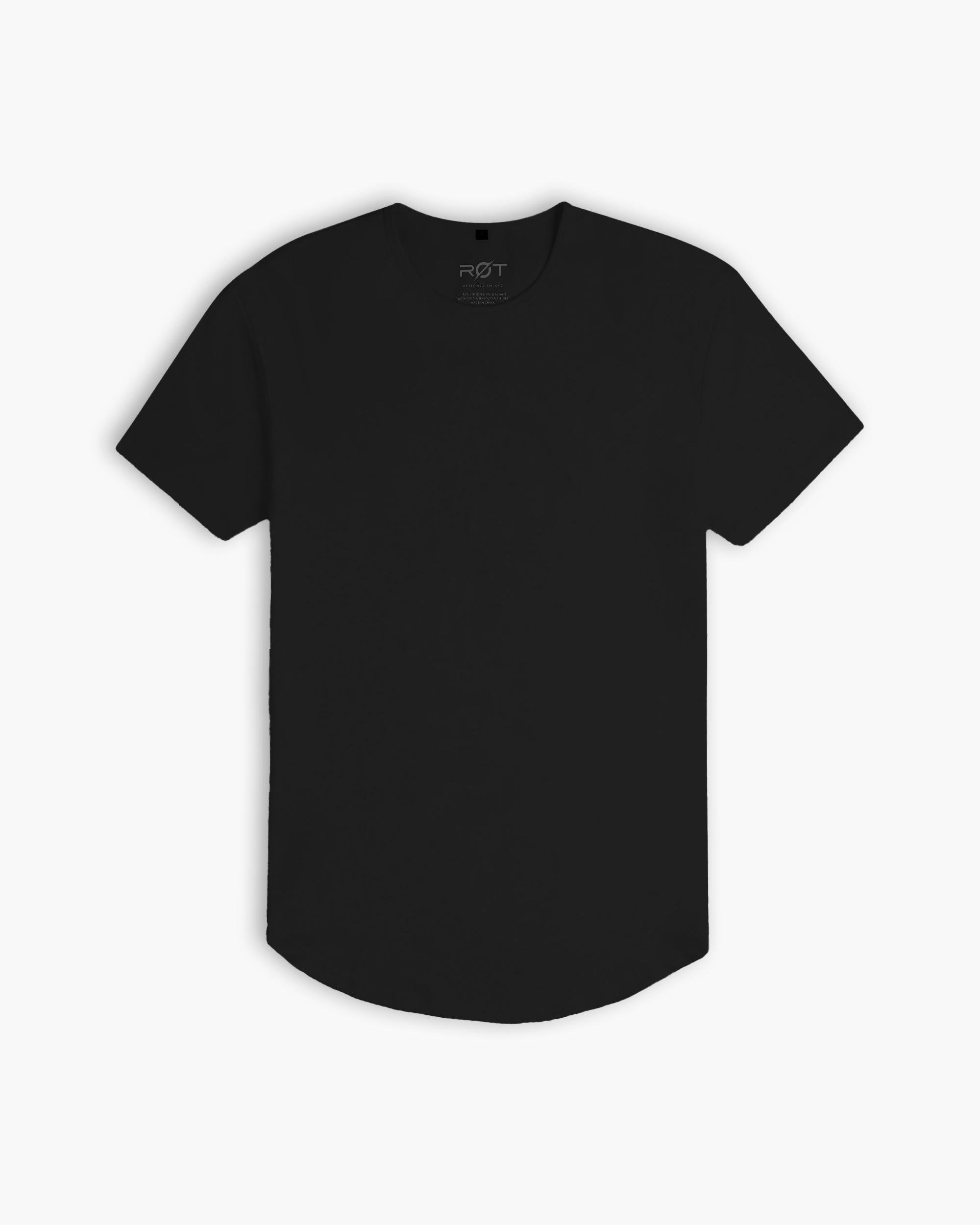 Origin Curved Crew T-Shirt: Black