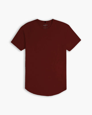 Origin Curved Crew T-Shirt: Crimson