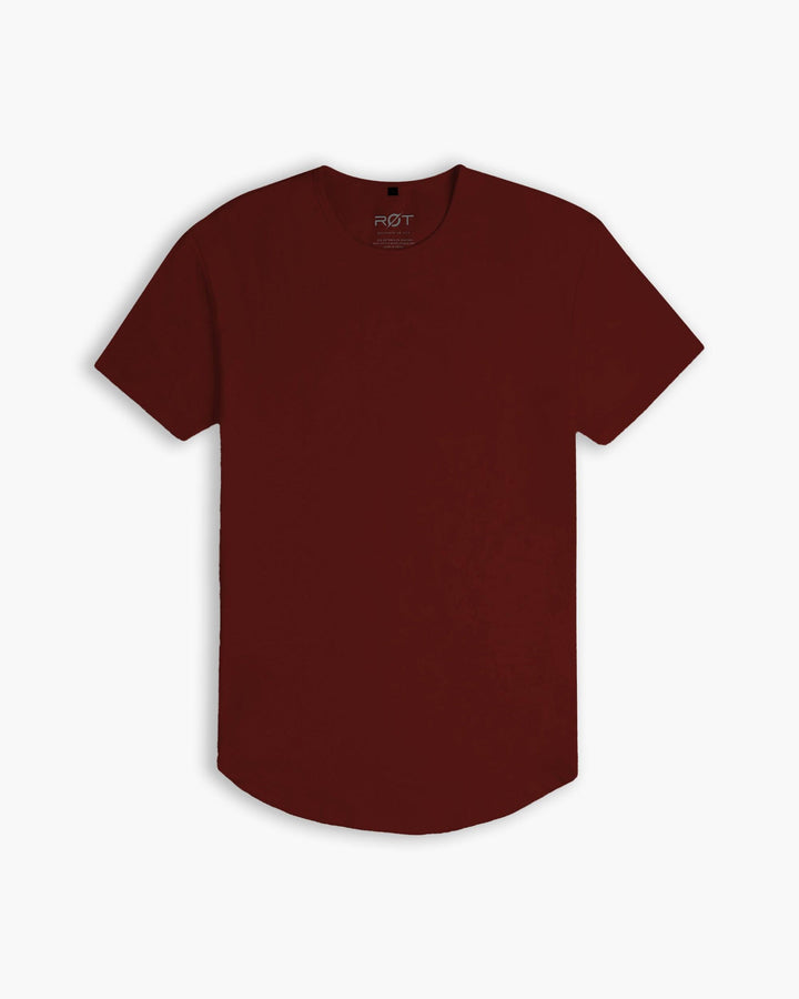 Origin Curved Crew T-Shirt: Crimson