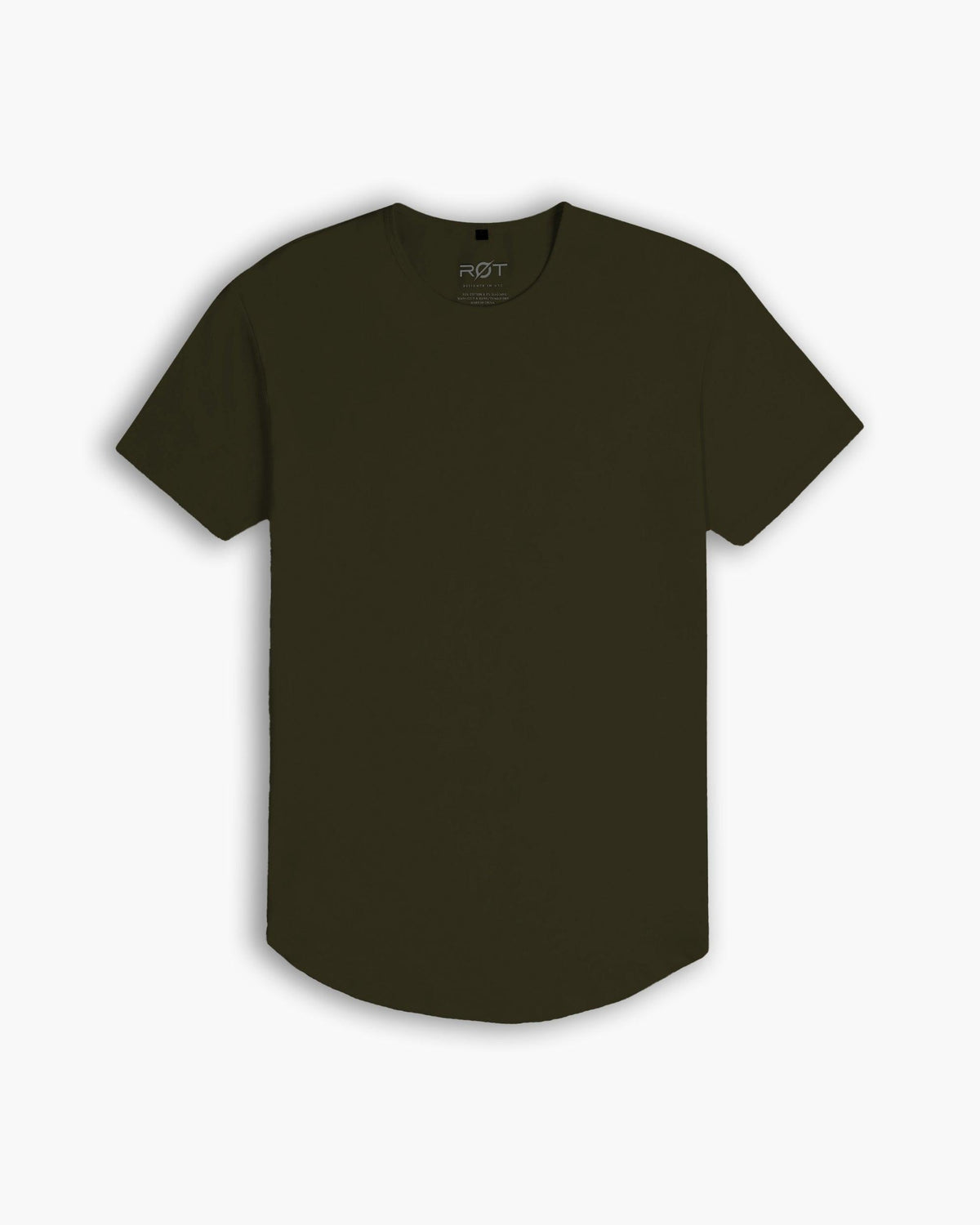 Origin Curved Crew T-Shirt: Dark Moss
