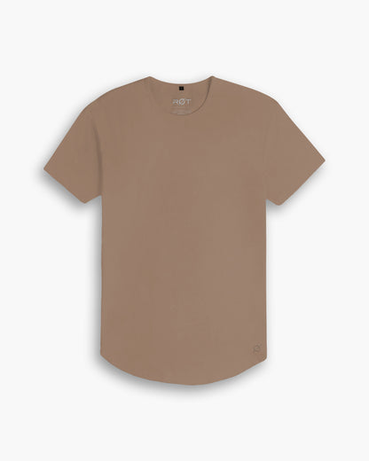 Origin Curved Crew T-Shirt: Driftwood