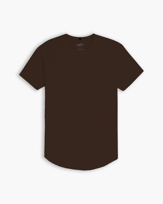 Origin Curved Crew T-Shirt: Espresso