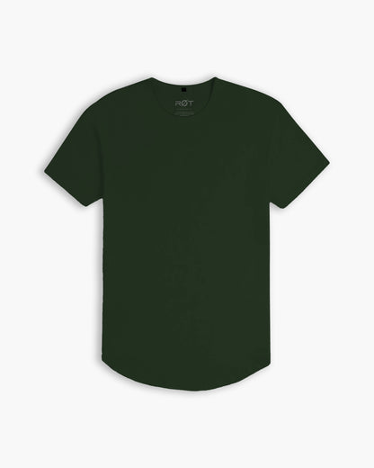 Origin Curved Crew T-Shirt: Forest