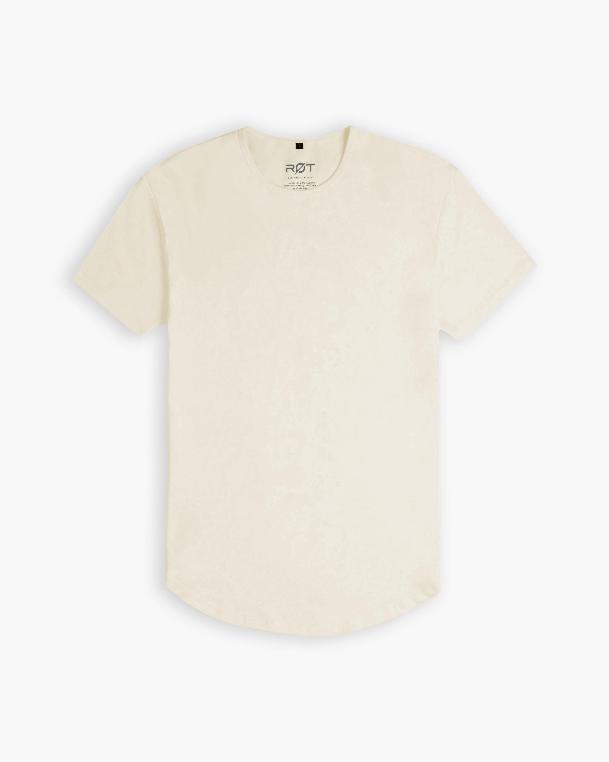 Origin Curved Crew T-Shirt: Off White