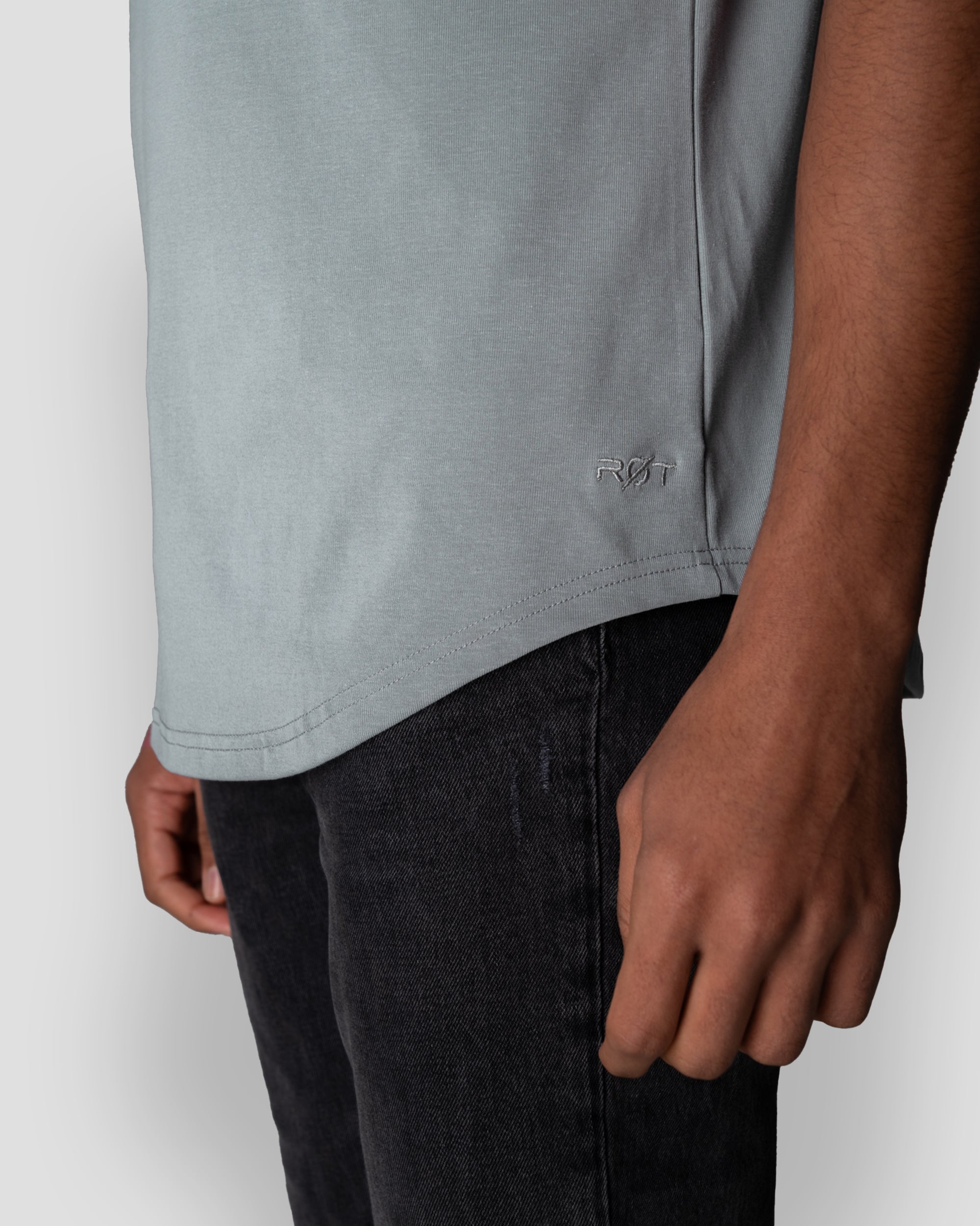 Origin Curved Crew T-Shirt: Space Gray