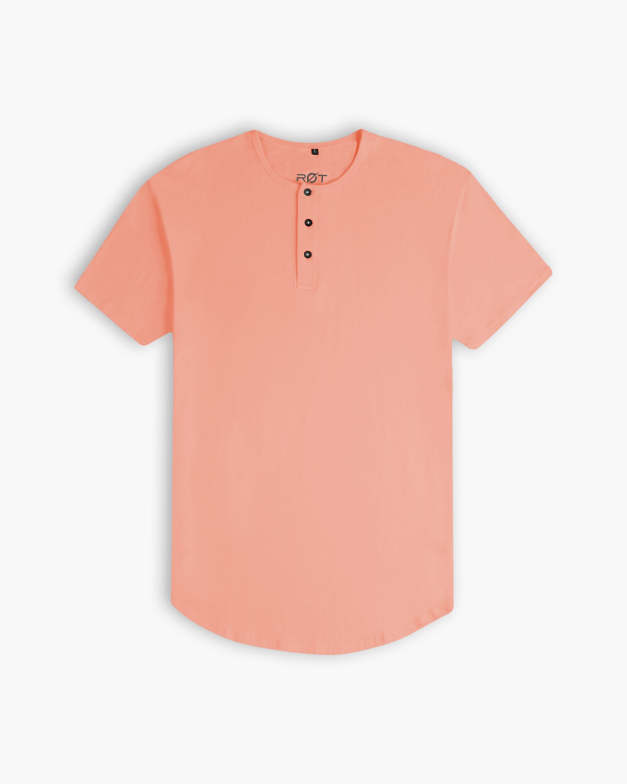 Origin Curved Henley T-Shirt: Apricot