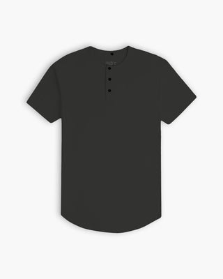 Origin Curved Henley T-Shirt: Dark Matter